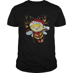 Santa Bee Reindeer Light Christmas Shirt